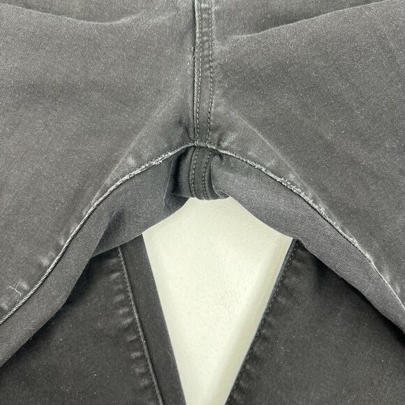 ana a new approach Size 14 High Rise Jeans Jeggings Black Raw Cut Hem Button Up - Picture 7 of 11